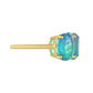Anillo de Plata Bañada en Oro con Cuarzo Pavo Real