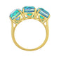 Anillo de Plata Bañada en Oro con Cuarzo Pavo Real