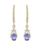 Pendientes de Oro 9K con Tanzanita AAA y Zircón natural