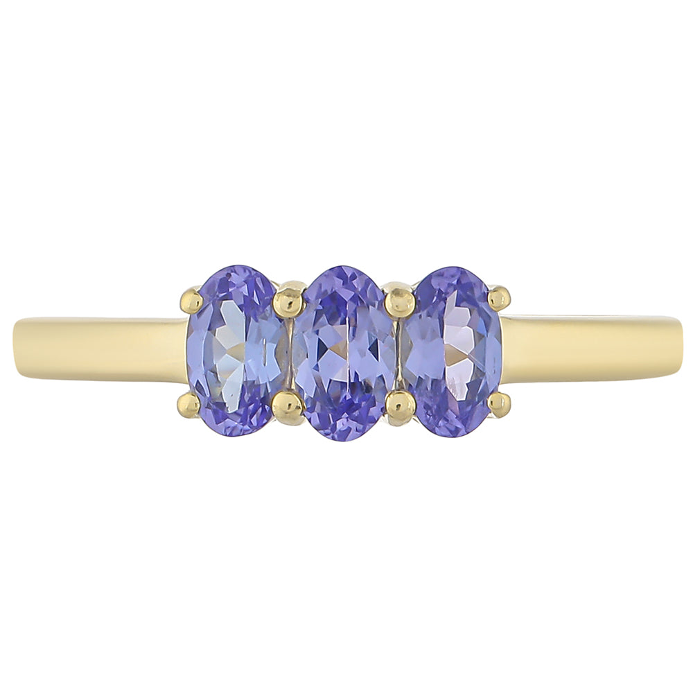 Anillo de Oro 9K con Tanzanita AAA 1 