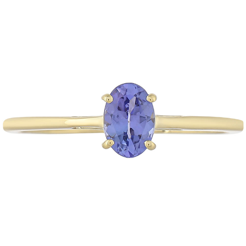 Anillo de Oro 9K con Tanzanita AAA 1 