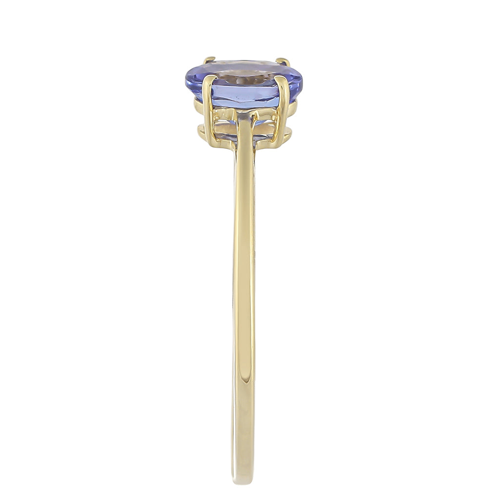Anillo de Oro 9K con Tanzanita AAA 3 