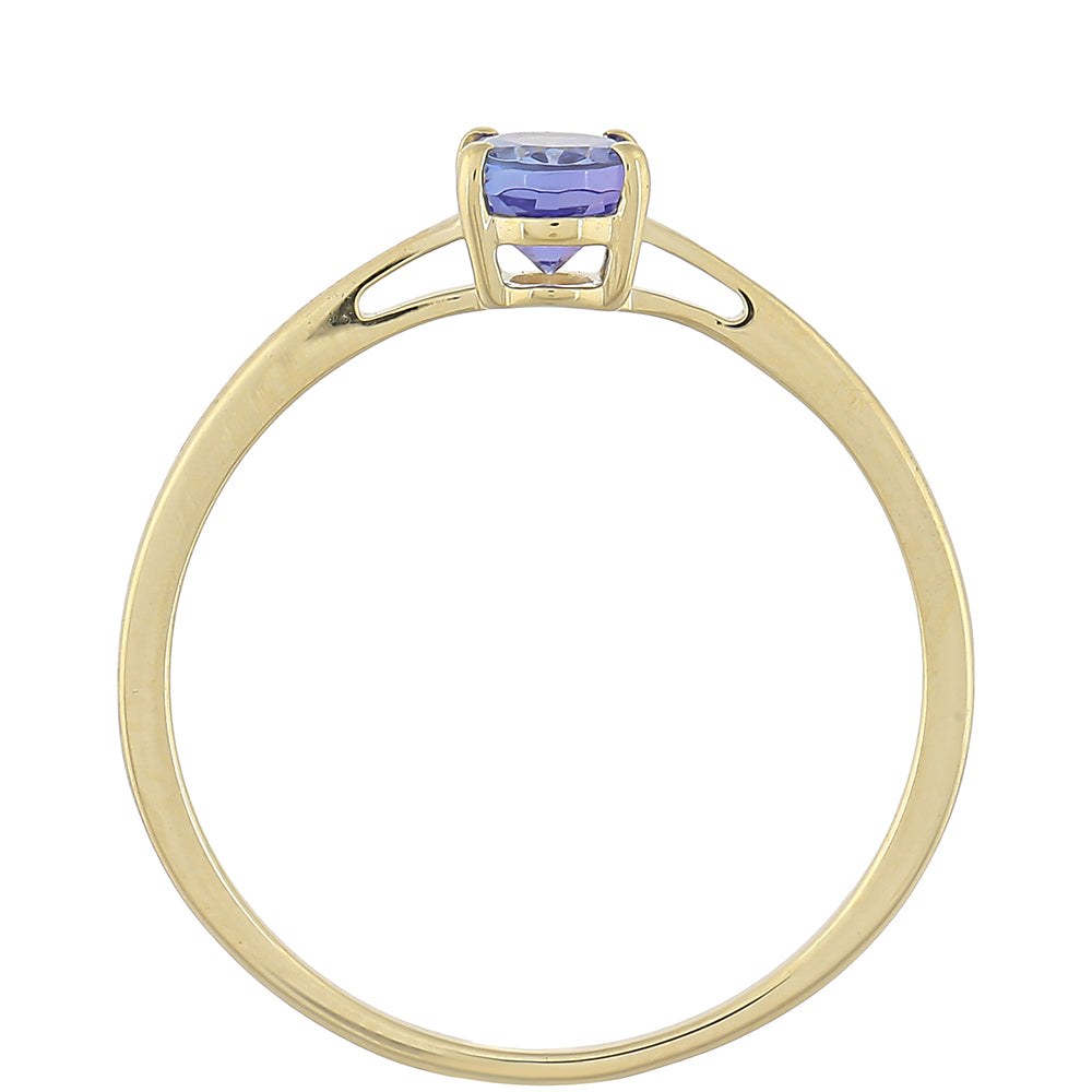 Anillo de Oro 9K con Tanzanita AAA 4 