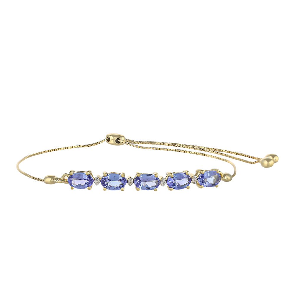 Pulsera de Oro 9K con Tanzanita AAA y Zircón natural 1 