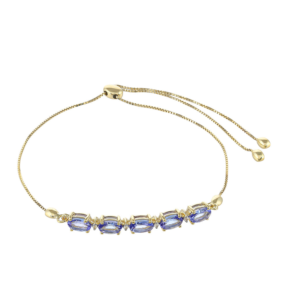 Pulsera de Oro 9K con Tanzanita AAA y Zircón natural 2 