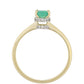 Anillo de Oro 9K con Esmeralda de Brasil y Topacio Blanco