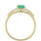 Anillo de Oro 9K con Esmeralda de Brasil y Topacio Blanco