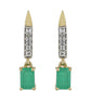 Pendientes de Oro 9K con Esmeralda de Brasil y Topacio Blanco