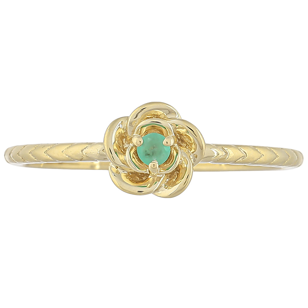 Anillo de Oro 9K con Esmeralda de Brasil 1 