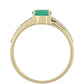Anillo de Oro 9K con Esmeralda de Brasil y Topacio Blanco