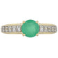 Anillo de Oro 9K con Esmeralda de Brasil y Topacio Blanco
