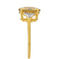 Anillo de Plata Bañada en Oro con Tanzanita y Cuarzo Champagne