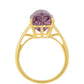 Anillo de Plata Bañada en Oro con Amatrino