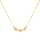 Collar de Plata Bañada en Oro con Diamante Rojo y Diamante blanco