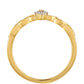 Anillo de Plata Bañada en Oro con Diamante Rojo y Diamante blanco