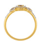 Anillo de Plata Bañada en Oro con Diamante Rojo y Diamante blanco