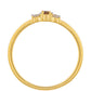 Anillo de Plata Bañada en Oro con Diamante Rojo y Diamante blanco