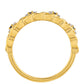 Anillo de Plata Bañada en Oro con Diamante Rojo y Diamante blanco