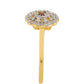 Anillo de Plata Bañada en Oro con Diamante Rojo y Diamante blanco