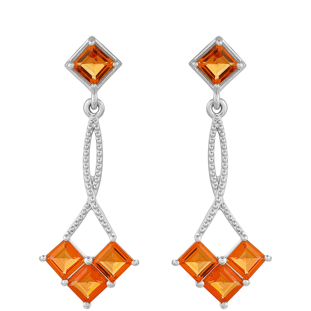 Pendientes de Plata con Cuarzo Padparadscha
