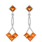 Pendientes de Plata con Cuarzo Padparadscha