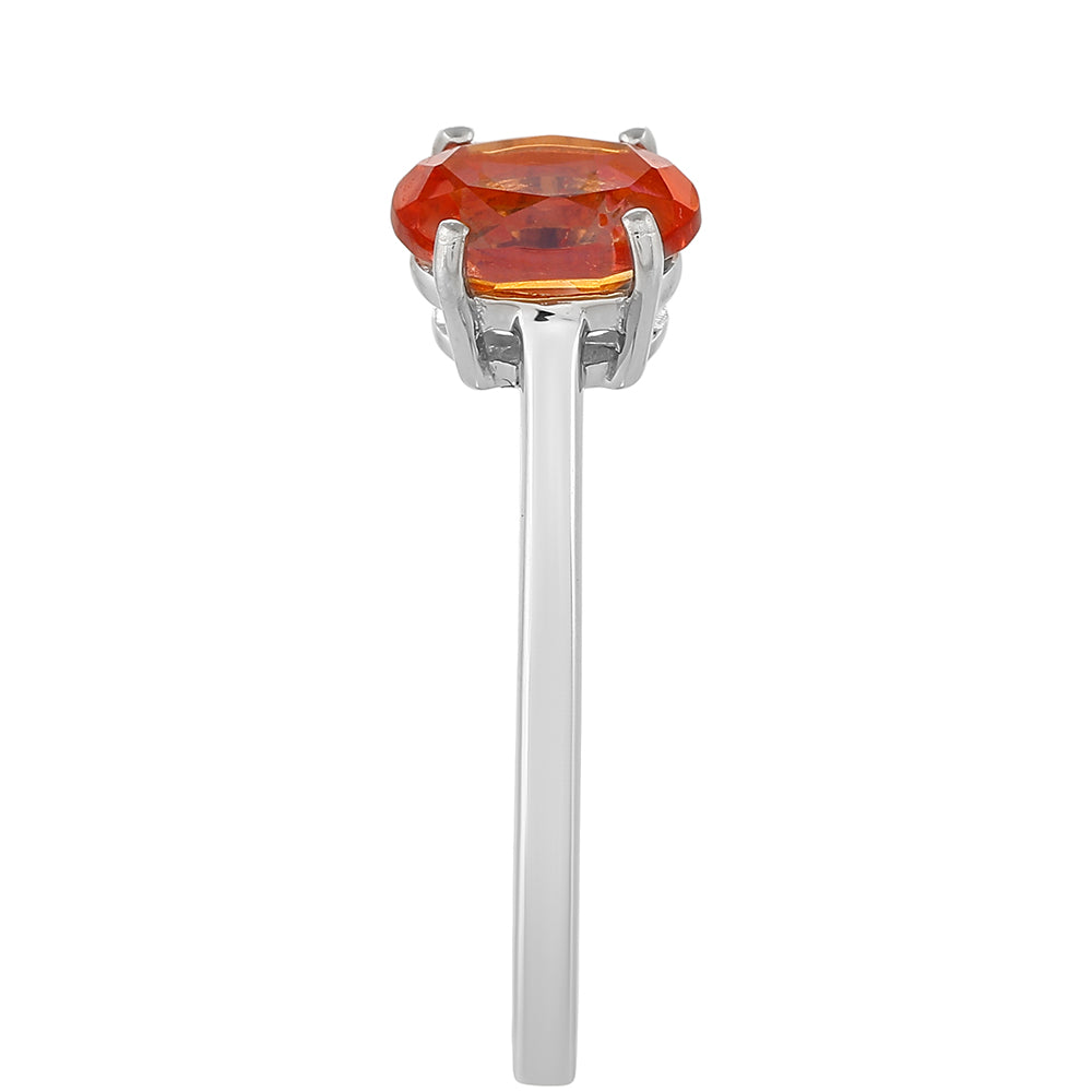 Anillo de Plata con Cuarzo Padparadscha