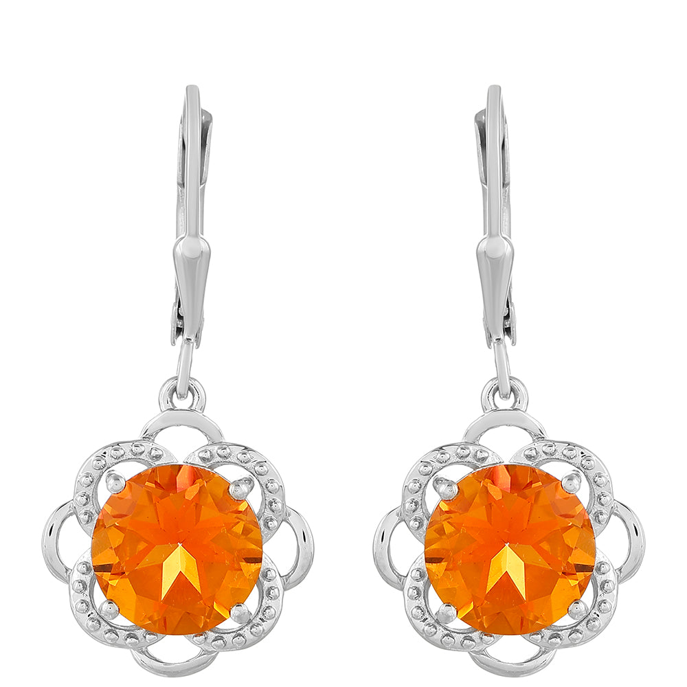 Pendientes de Plata con Cuarzo Padparadscha