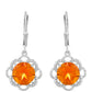Pendientes de Plata con Cuarzo Padparadscha