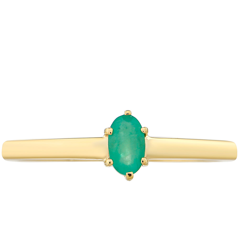 Anillo de Oro 9K con Esmeralda de Brasil