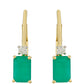 Pendientes de Oro 9K con Esmeralda de Brasil y Zircón natural