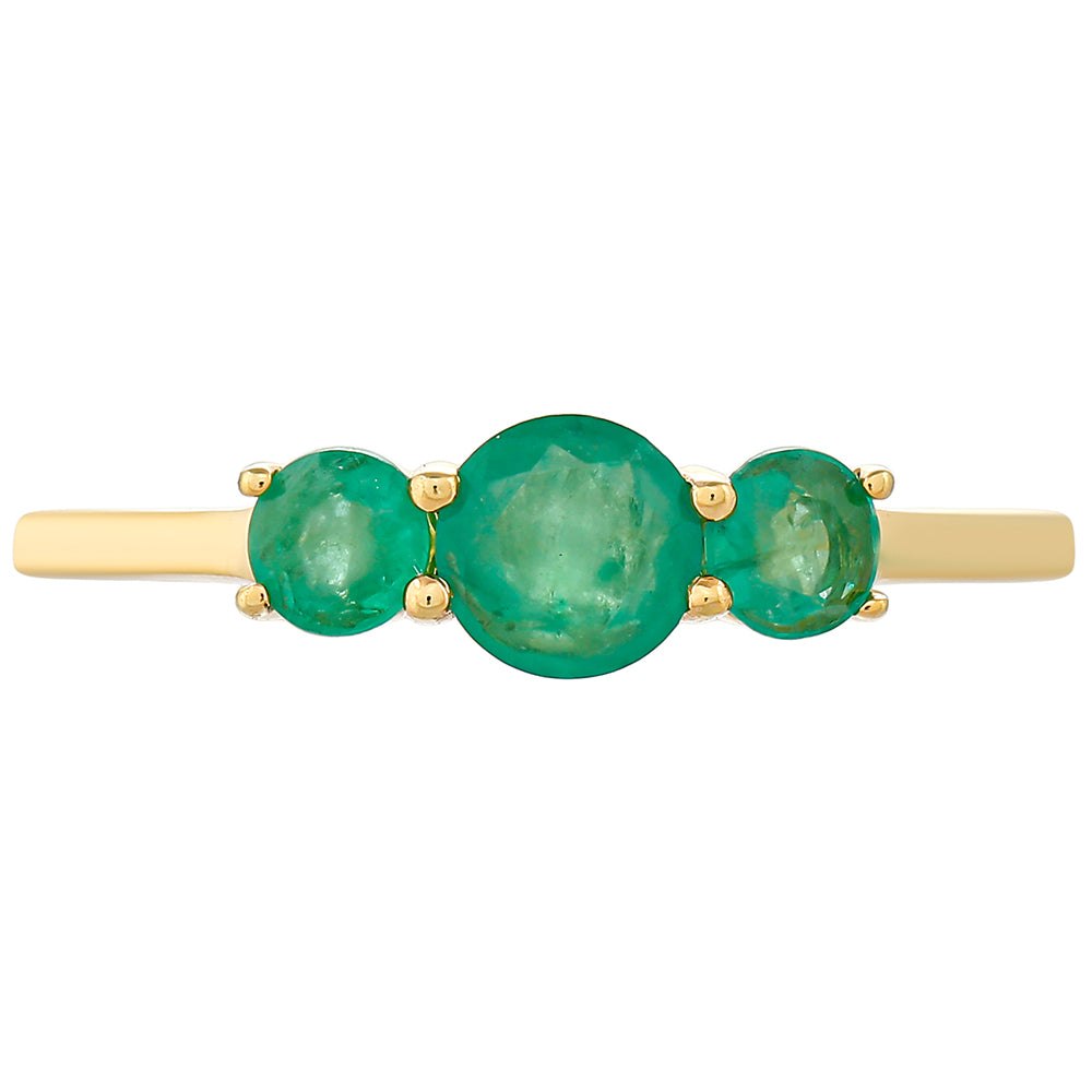 Anillo de Oro 9K con Esmeralda de Brasil 1 