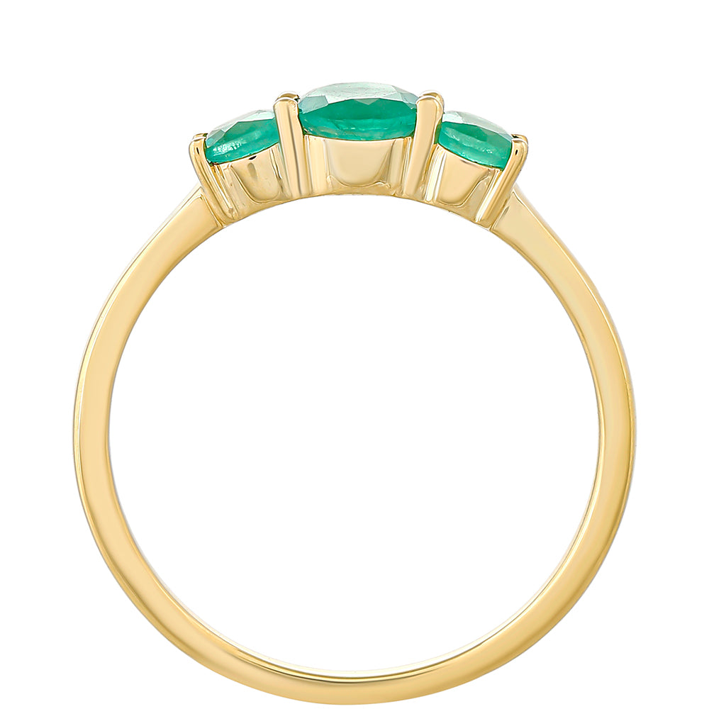 Anillo de Oro 9K con Esmeralda de Brasil