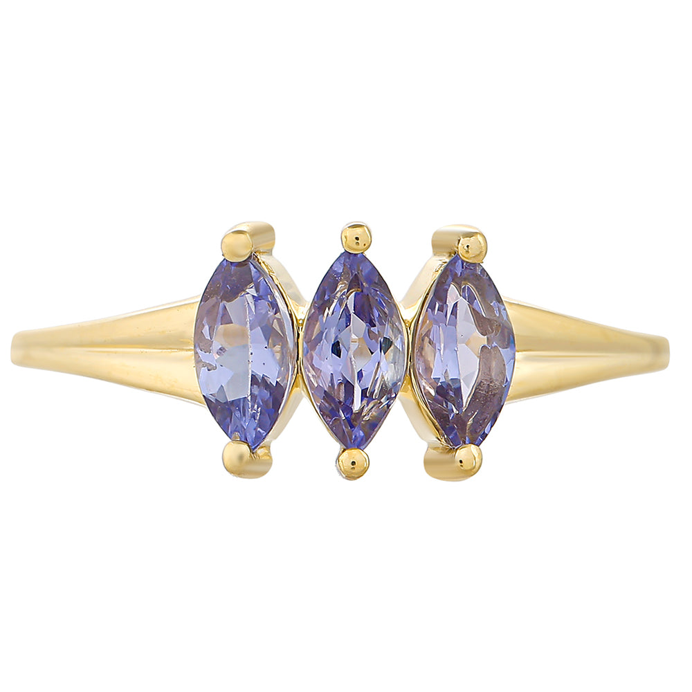 Anillo de Oro 9K con Tanzanita AAA 1 