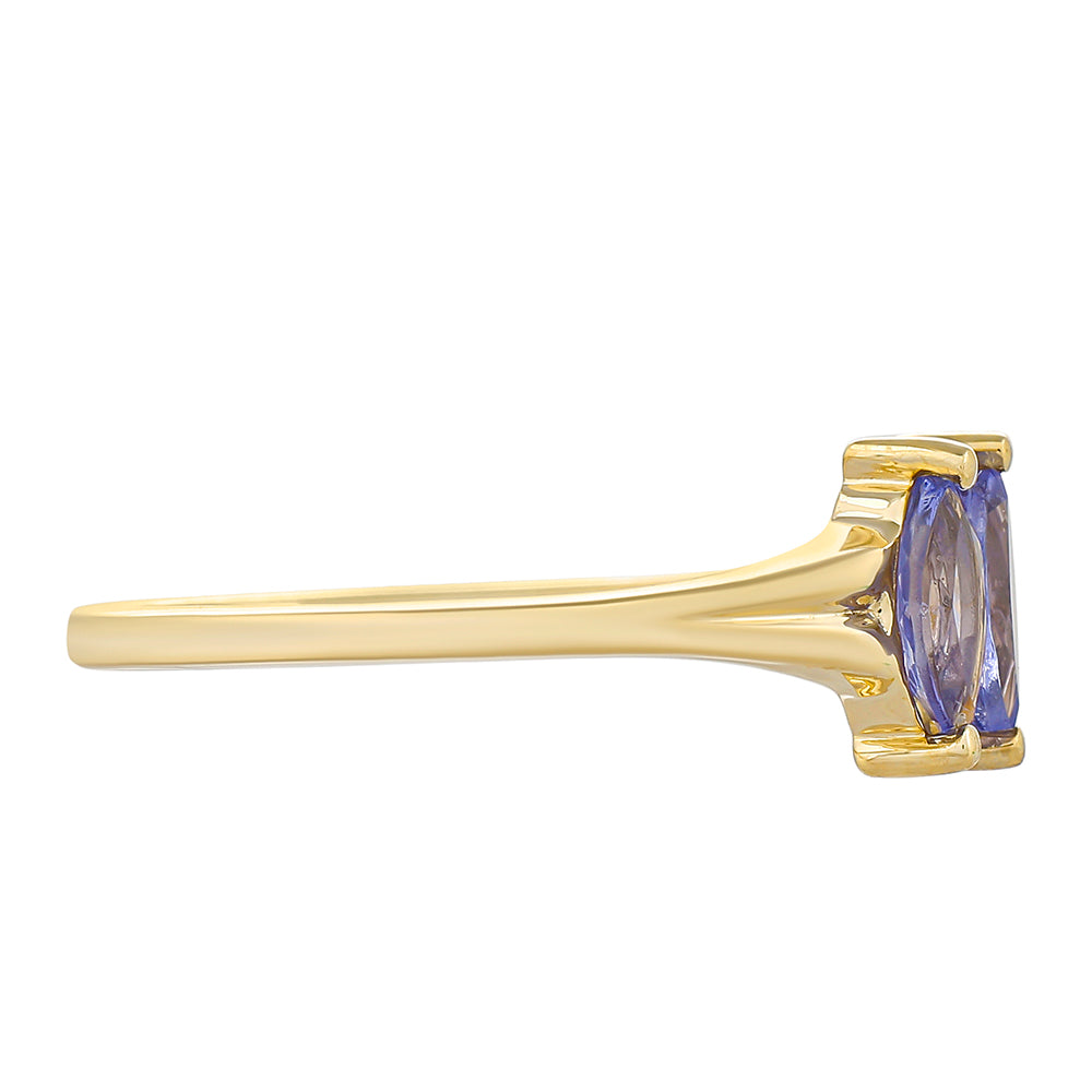 Anillo de Oro 9K con Tanzanita AAA 2 