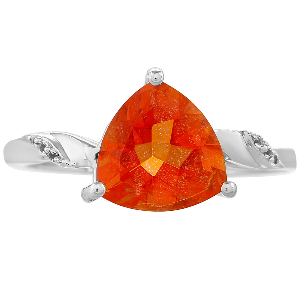 Anillo de Plata con Cuarzo Padparadscha y Topacio Blanco 1 