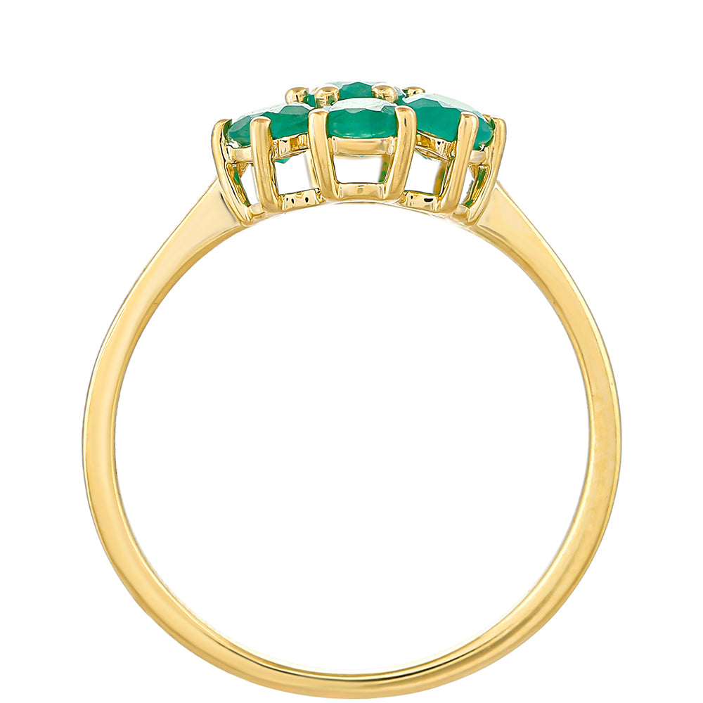 Anillo de Oro 9K con Esmeralda de Brasil 4 