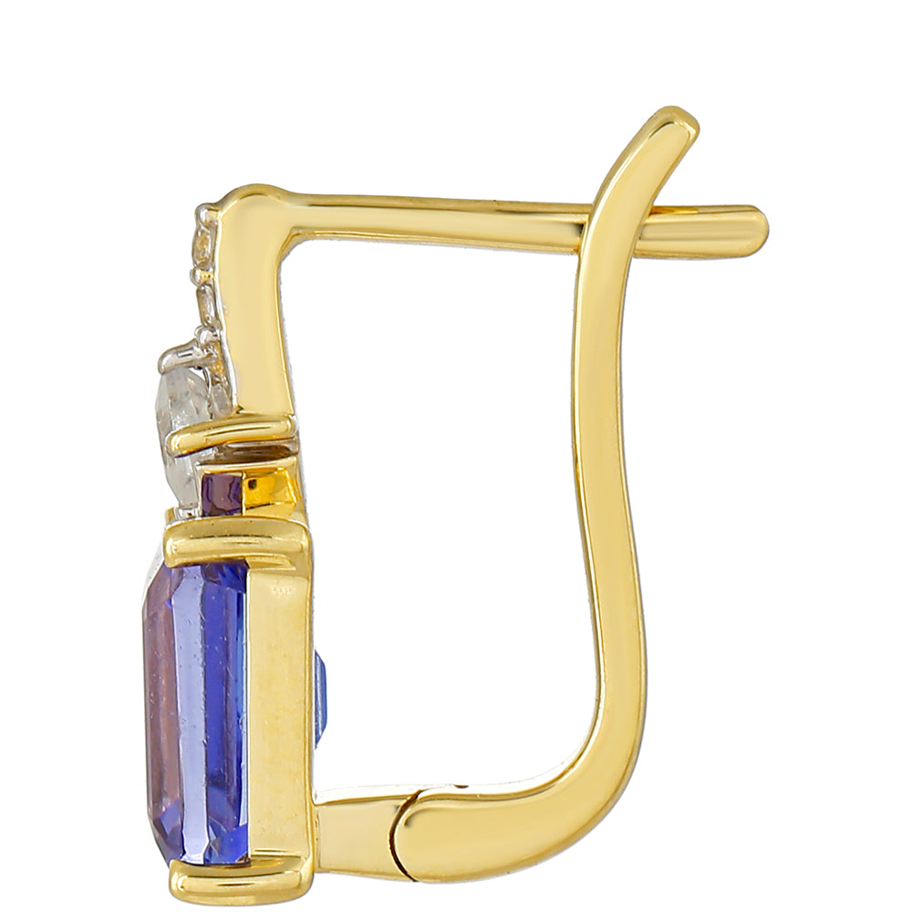 Pendientes de Oro 9K con Tanzanita AAA y Zircón natural 2 