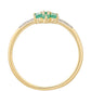 Anillo de Oro 9K con Esmeralda de Brasil y Zircón natural