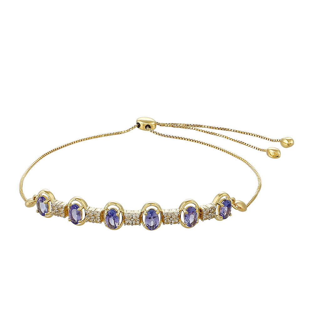 Pulsera de Oro 9K con Tanzanita AAA y Zircón natural 1 