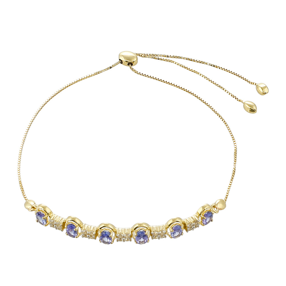 Pulsera de Oro 9K con Tanzanita AAA y Zircón natural 2 