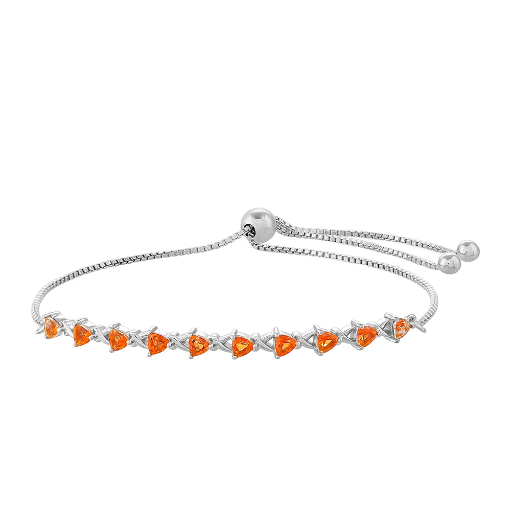 Pulsera de Plata con Cuarzo Padparadscha 1 