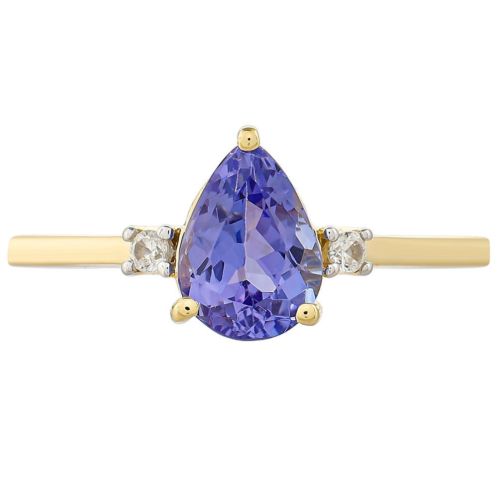 Anillo de Oro 9K con Tanzanita AAA y Zircón natural 1 