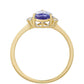 Anillo de Oro 9K con Tanzanita AAA y Zircón natural