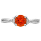 Anillo de Plata con Cuarzo Padparadscha y Topacio Blanco