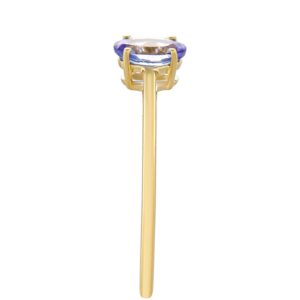 Anillo de Oro 9K con Tanzanita AAA
