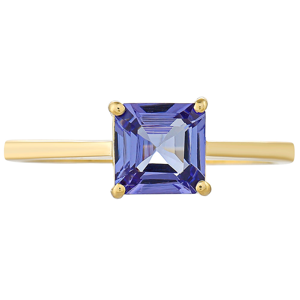 Anillo de Oro 9K con Tanzanita AAA 1 