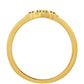 Anillo de Plata Bañada en Oro con Diamante Verde