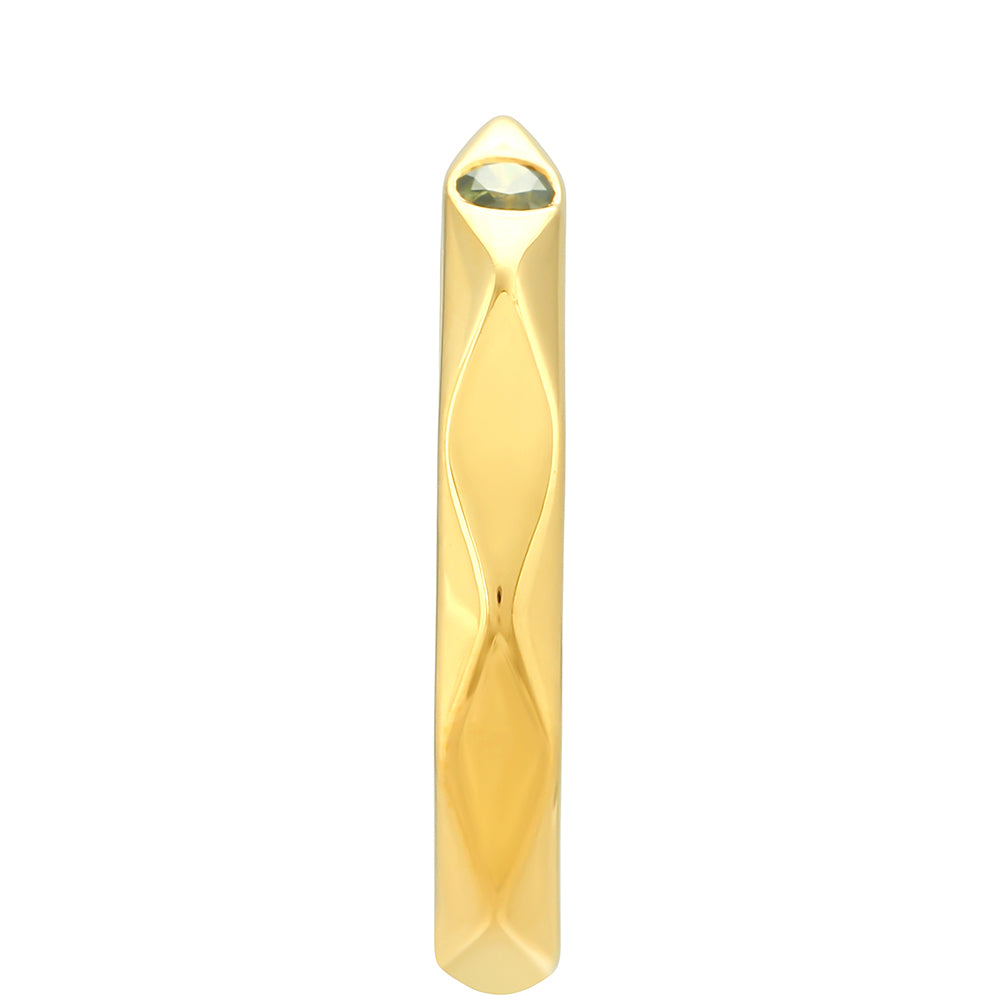 Anillo de Plata Bañada en Oro con Diamante Verde