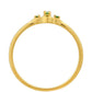 Anillo de Plata Bañada en Oro con Diamante Verde