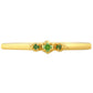 Anillo de Plata Bañada en Oro con Diamante Verde